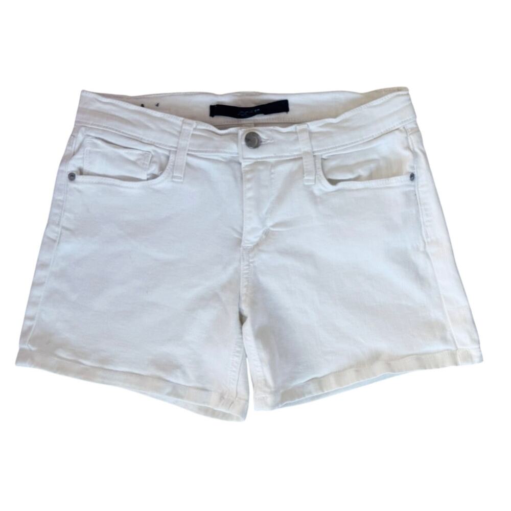 Joe's Jeans White Denim Shorts Mid-Rise Jean Shorts Pockets Size 25